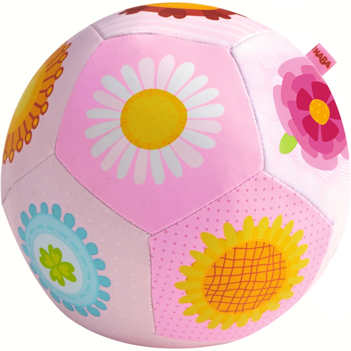 Pink Flower-Themed Soft Baby Ball for Sensory Play