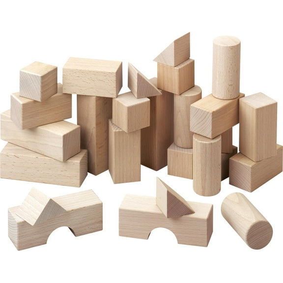 HABA Wooden Building Blocks 26 Piece Set: Open-Ended Stacking Toys
