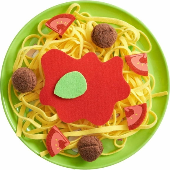 HABA Soft Spaghetti & Meatballs Play Food Set & Pretend Play Kitchen Toy