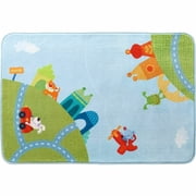 HABA Childrens Room Decor Rug City Tour - Whimsical Soft Play Rug Measures 51.5" x 35.5"