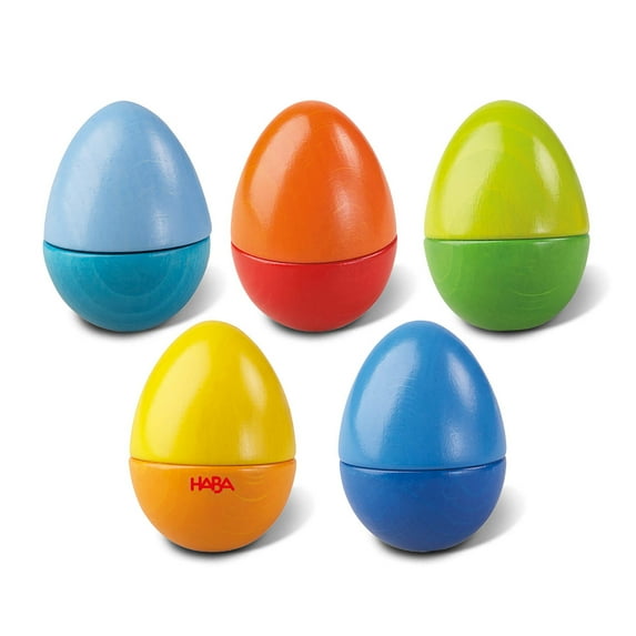 HABA Fun with Sounds Wooden Eggs - Kids Musical Instruments for 2 yrs+