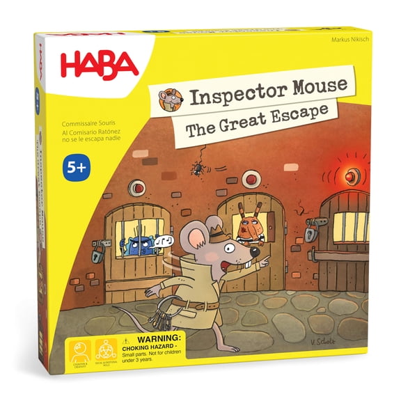 HABA Inspector Mouse: The Great Escape - Detective Board Games for Family Night, Cooperative Memory Games for Ages 5+, Includes 3D Playing Board