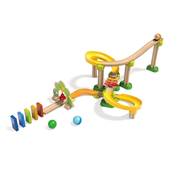 HABA Marble Run Building Set - Kullerbu Sim-Sala-Kling with Musical Effects and Domino Blocks, Ball Run Track Toy for Toddlers 2 and Up