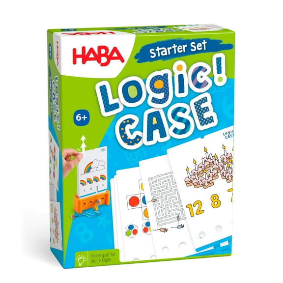 HABA Logic! CASE Starter Set 6+- Brain Teaser Puzzles and Car Games