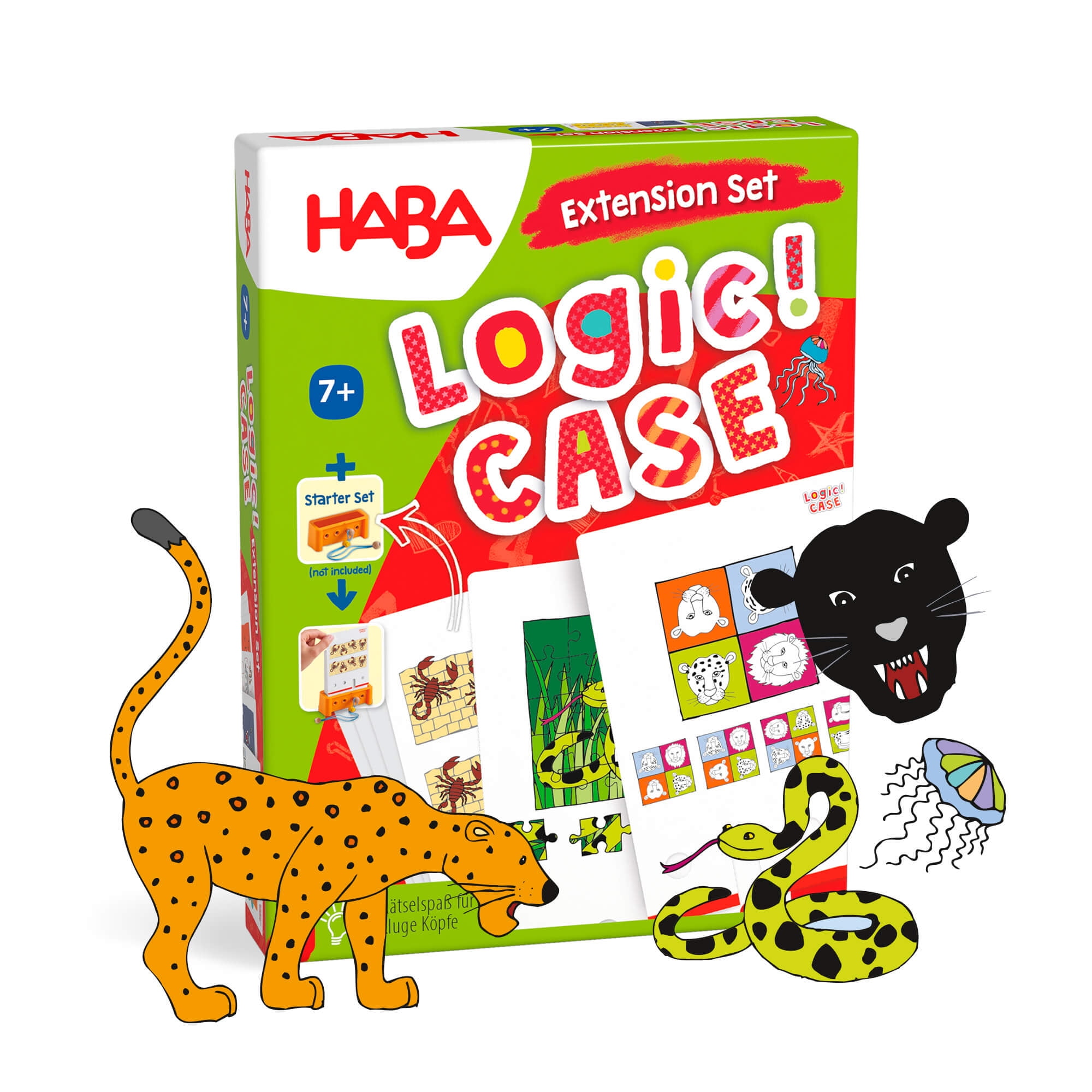 HABA Logic Case Extension Set: Dangerous Animals Brain Teaser Puzzle ...