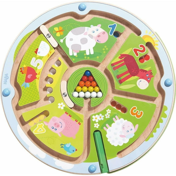 HABA Busy Board for Toddlers 2-4 - Number Maze Magnetic Puzzle Game
