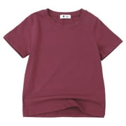 HABDGIKS Girls Tshirts Toddler Kids Round Neck Racerback Crop Tank Short Sleeve Sports Soild Dance Ballet Gymnastics Top