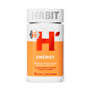 HABIT Energy Supplement, Supports Mental Alertness & Focus, Green Tea Extract, Vitamins B & C, 60 Capsules