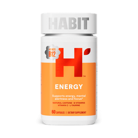 HABIT Energy Supplement, Supports Mental Alertness & Focus, Green Tea Extract, Vitamins B & C, 60 Capsules