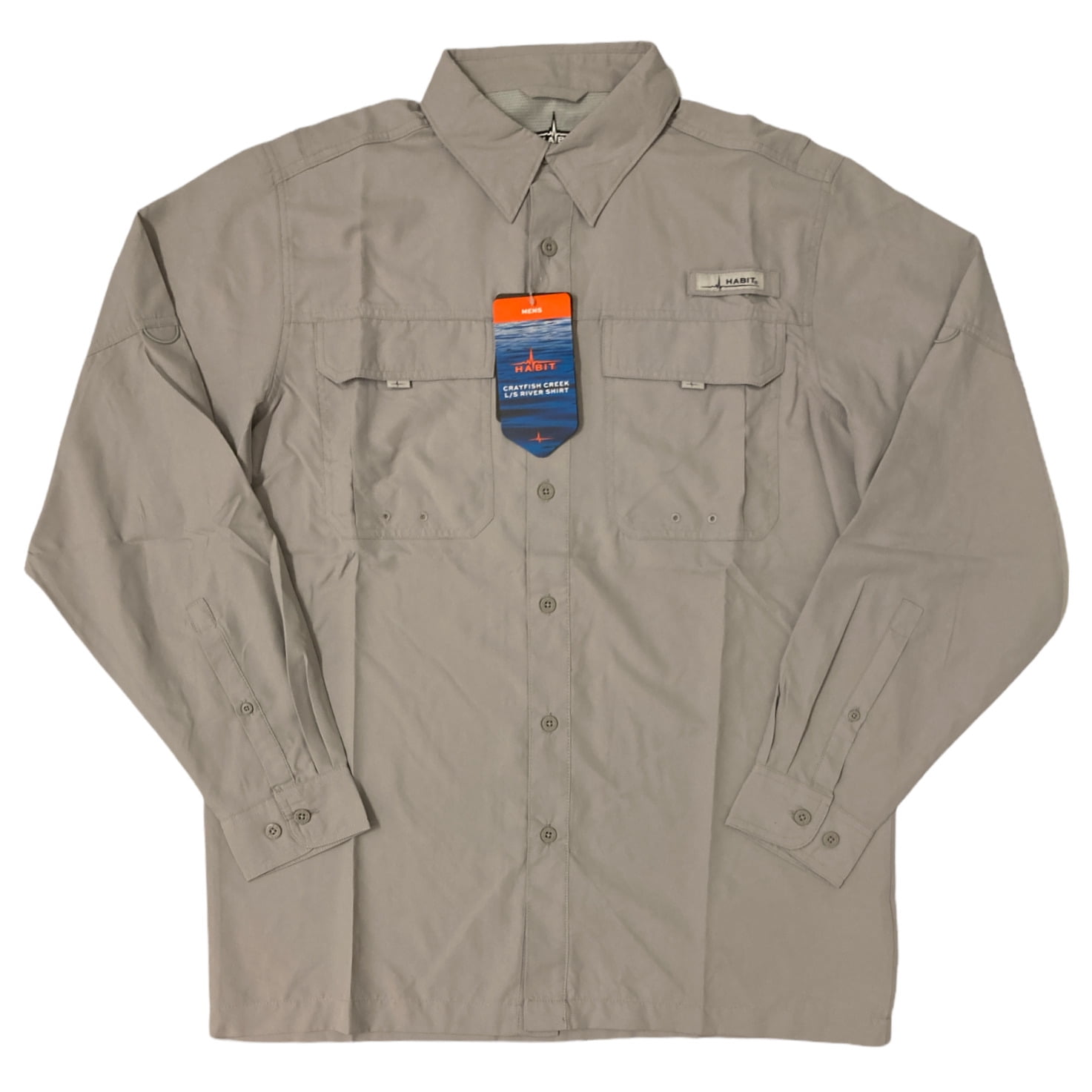 Habit Men's UPF 40+ Crayfish Creek Long Sleeve River Shirt (Alloy