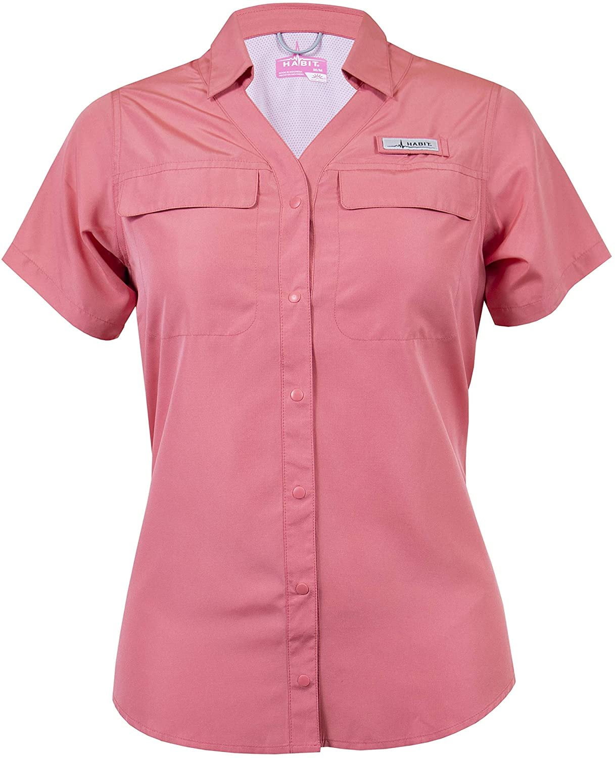 HABIT Women's Fishing Guide Shirt, Tea Rose, X-Large - Short Sleeve 