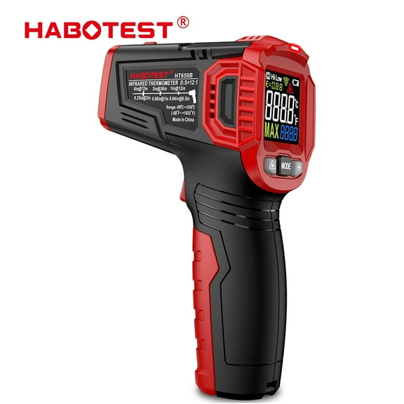 HABOTEST Digital Infrared Thermometer Gun,Laser Temperature Gun, LCD Screen -58°F ~ 1022°F / -50°C ~ 550°C for for Industrial Cooking Baking, Barbecue, Car Engine and Tire, Red, for Gifts