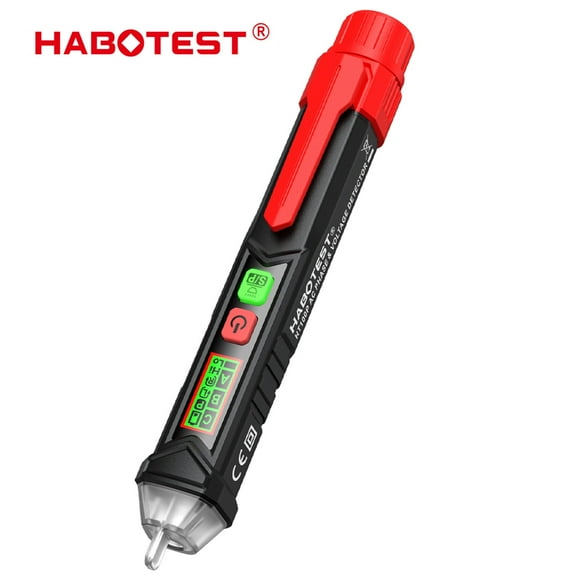 HABOTEST HT100P Non-Contact Voltage Pen Tester,AC Detector 12~1000V,Flashlight LCD Display Voltage Tester