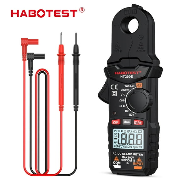 HABOTEST HT200D Digital Clamp Meter Multimeter,2000count,Auto-ranging Amp Voltage Tester for Measuring Voltage,Current,NCV Clamp Multimeter