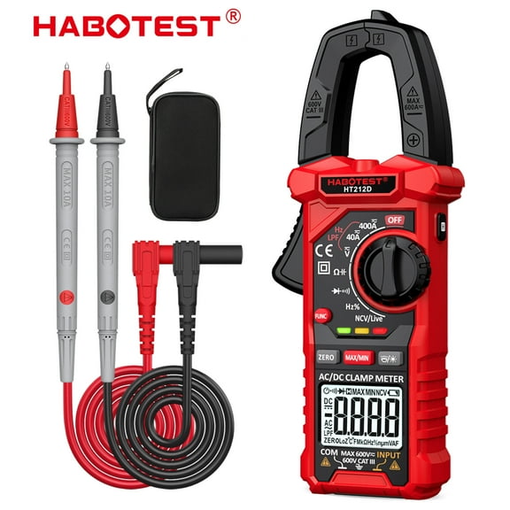 HABOTEST HT212D Clamp Meter,4000 Count Multimeter,Automatic High Precision Digital Ammeter Clamp Meter for AC/DC Voltage, AC/DC Current, NCV Clamp Multimeter