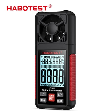 HABOTEST HT605 Digital Handheld Anemometer, Anemometer handheld windspeed meter, Anemometers handheld, 0-30m/s Wind Speed Test,MAX/MIN measurement, Data Hold