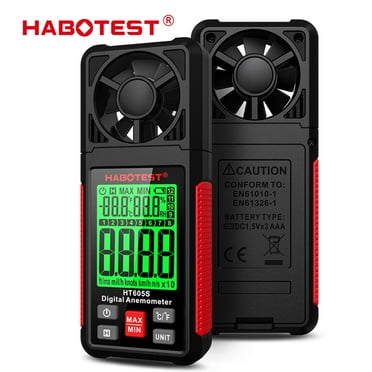 HABOTEST HT605S Digital Handheld Anemometer, Anemometer handheld windspeed meter, Anemometers handheld, 0-30m/s Wind Speed Test,MAX/MIN measurement, Data Hold