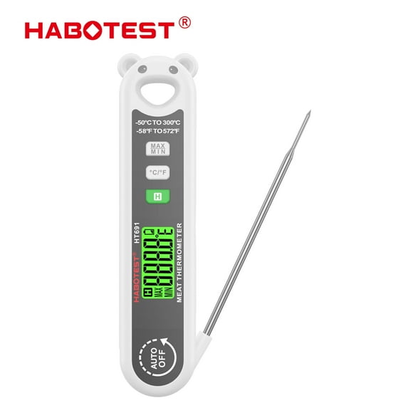 HABOTEST Meat Thermometer, Instant Read Digital Cooking Thermometer,Instant Read Meat Thermometer Digital,with 304 Stainss Steel Probe for Cooking Liquids Grilling BBQ Baking