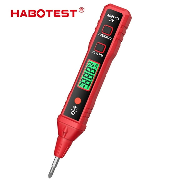HABOTEST Non-Contact AC Voltage Tester Pen,NCV,AC 12-400V,LED Flashlight, Buzzer Alarm for Live/Null Wire Judgment, Electrical Tester with LCD Display
