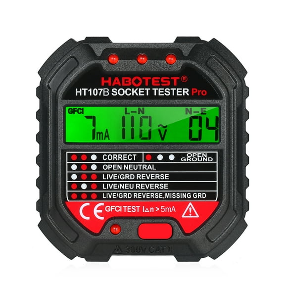 HABOTEST Socket Tester,Outlet Tester Display 90-250V Socket JINMIE Maiju Display 90- Socket