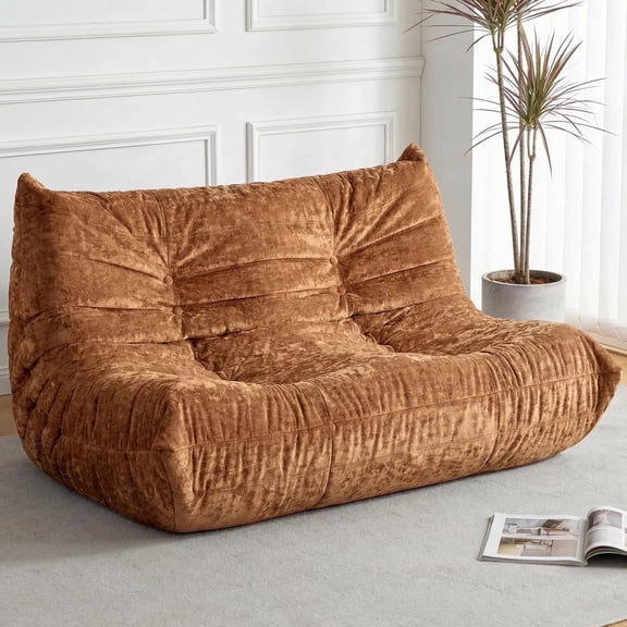 HABUTWAY 2-Seater Giant Bean Bag Sofa, Memory Foam Loveseat Fireside Chair for Adults, Living Room Bedroom Office