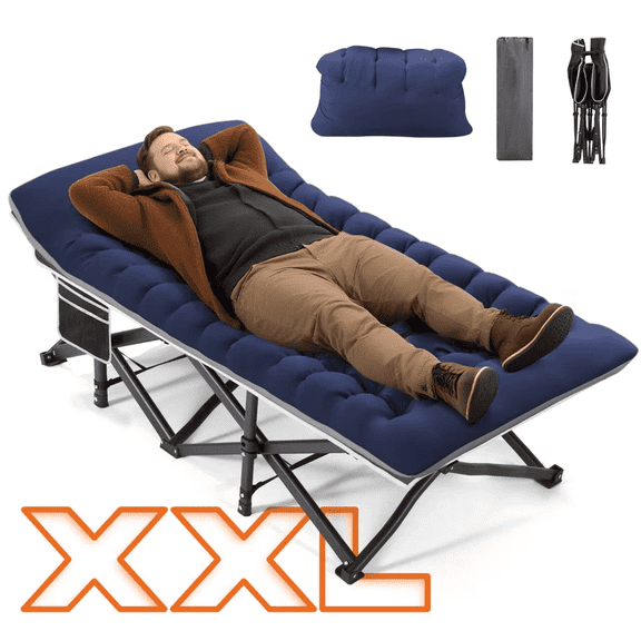 HABUTWAY 32in Extra Wide Camping Cot for Adults with Thick Mattress, Heavy Duty Sleeping Cot Supports 600LBS