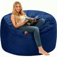 thumbnail image 1 of Congermom Bean Bag Chair Stuffed Memory Foam for Adults & Kids with Velvet Ultra Soft Fur 3FT，Blue, 1 of 6