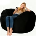 thumbnail image 1 of Congermom Bean Bag Chair Stuffed Memory Foam for Adults & Kids with Velvet Ultra Soft Fur 5FT，-Black, 1 of 6