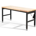 HABUTWAY Height Adjustable Workbench 60“ 2000 Lbs Capacity Oak Wood