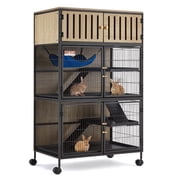 HABUTWAY Metal Large Small Animal Cage 5 Levels, 50.0 H Rolling Guinea Pig Cage with Removable Ramps & Double Door, Ferret Cage with Locker