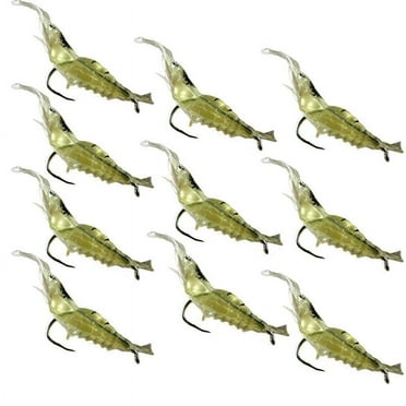 Clearance 10pcs Shrimp Soft Prawn Hook Tackle Bait Saltwater Bass Fishing Lures in Clearance