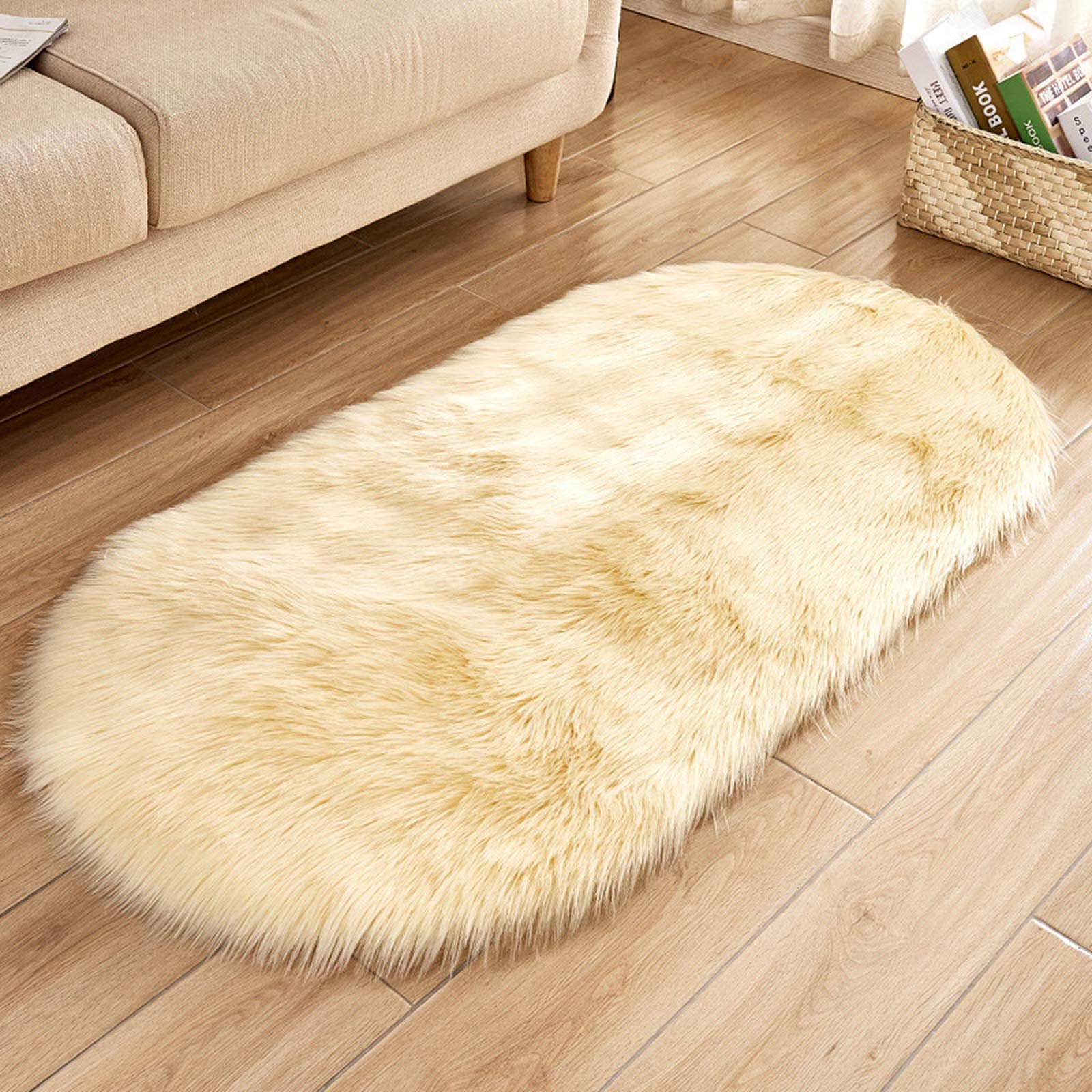 HACHUM Super Soft Faux Sheepskin Area Rugs For Bedroom Floor Plush ...