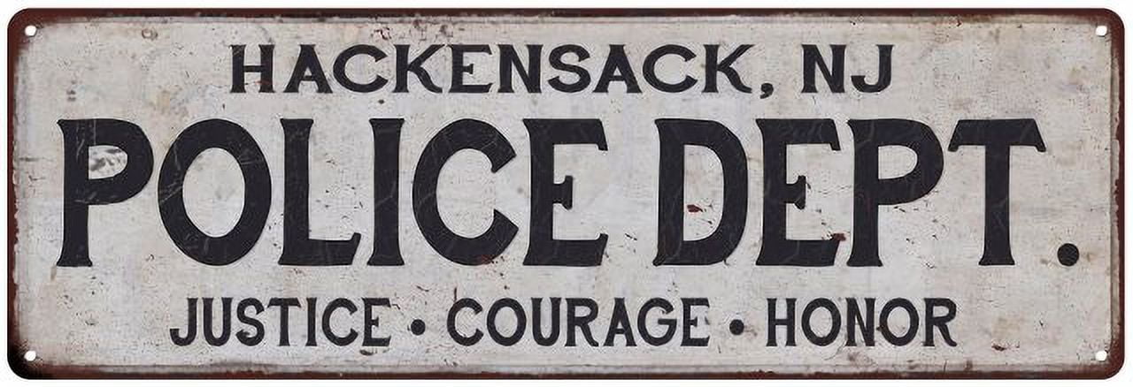 Hackensack Sign HACKENSACK, NJ POLICE DEPT. Home Decor Metal Sign Gift 8x24 ...