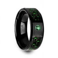 thumbnail image 1 of HADAR Black Ceramic Ring with Black and Green Carbon Fiber and Green Emerald Setting - 8mm, 1 of 2