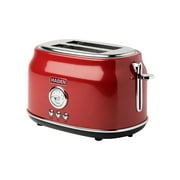 HADEN Dorset 2-Slice Wide Slot Stainless Steel Retro Toaster, Red