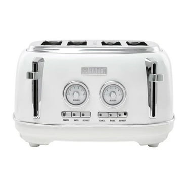 HADEN Dorset 4-Slice Wide Slot, Toaster with Removable Crumb Tray, Browning Control and Cancel, Defrost and Bagel Settings