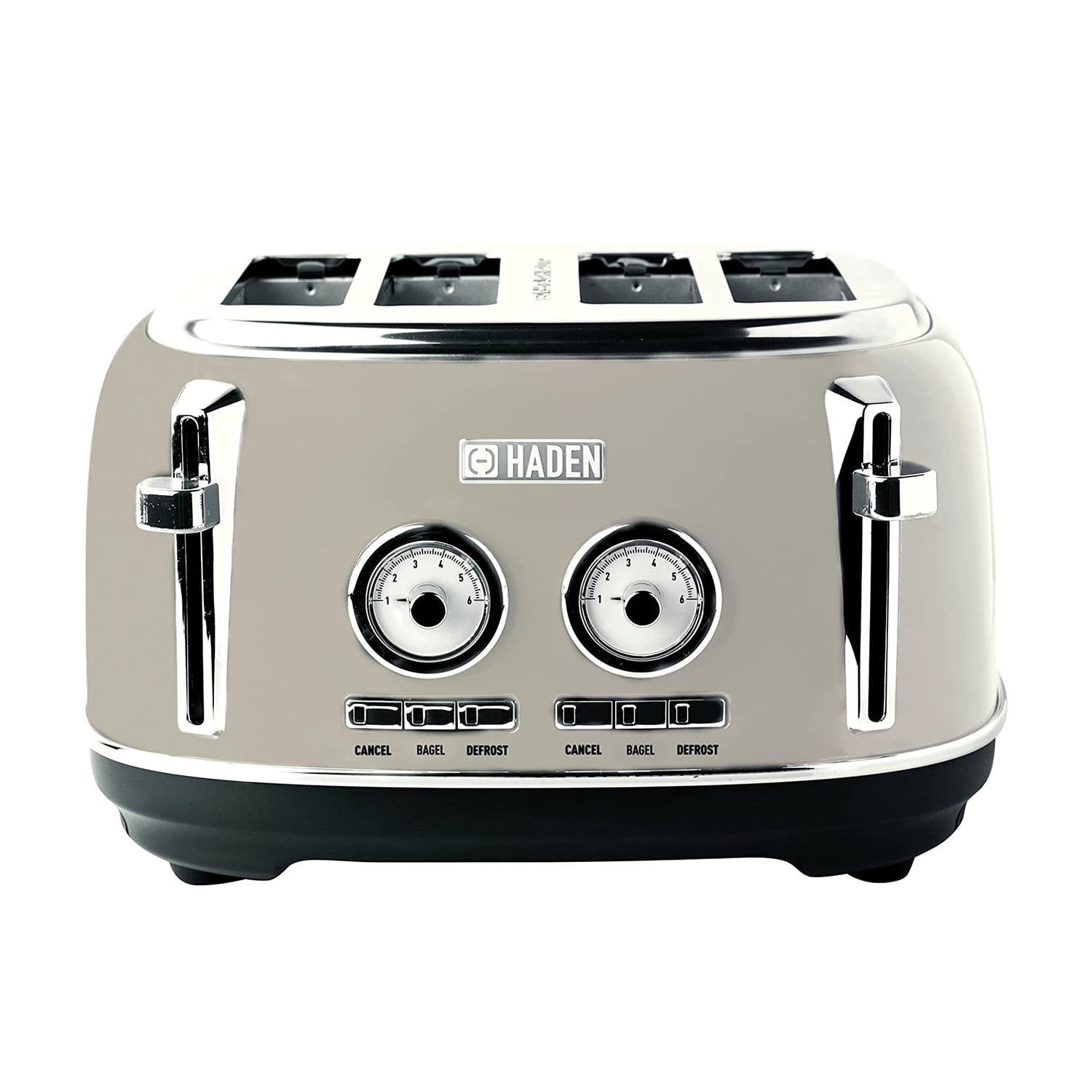 Putty Stainless Steel 4-Slice Wide Slot Toaster with Crumb Tray