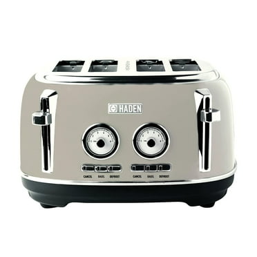 HADEN Dorset Stainless Steel 4-Slice Toaster with Browning Control, Cancel, Reheat and Defrost Settings