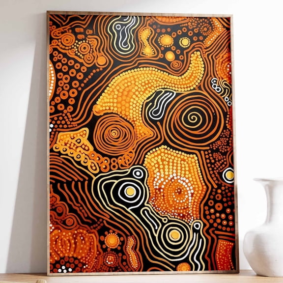 HADOPRINT Aboriginal Print, Cultural Wall Art, Indigenous Poster, Tribal Decor, Australian Print, Cultural Wall Art, Stylish Home Decor, UNFRAMED PAPER POSTER, Home Decor, Vintage Gift