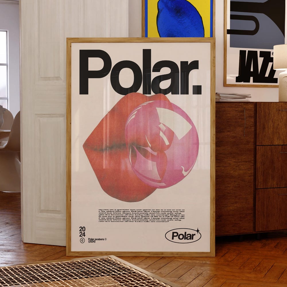 HADOPRINT Cool Lips Poster,Print For Room Wall Art, Art Trendy Poster ...