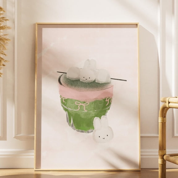 HADOPRINT Miffy Matcha & Cookies Poster: Bunny Coquette Y2K Love Cuddly Bedroom Wall Art UNFRAMED PAPER POSTER, Home Decor, Vintage Gift, Living Room Dercor