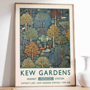 HADOPRINT William Morris Country Garden Print, Kew Gardens Print, London Print, William Morris Poster, Vintage Wall Art, Floral Art, Vintage Poster UNFRAMED PAPER POSTER, Home Decor, Vintage Gift