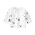 thumbnail image 1 of HADST Baby Long Sleeve Side Snap Shirt - Unisex Newborn Girls Boys Kimono Tee Shirts Top 0-3 Months, 1 of 8