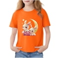 thumbnail image 1 of HADST Girls' Cute Print T-Shirts, Short Sleeve Crew Neck Casual Tops with Cartoon Graphic, Summer Tees for Daily Wear, 1 of 6