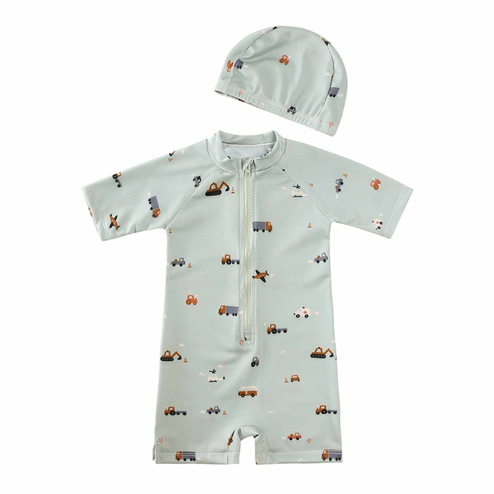Avrntaa Infant Baby Girl Swimsuit - Toddler One-Piece Short Sleeve Rash ...