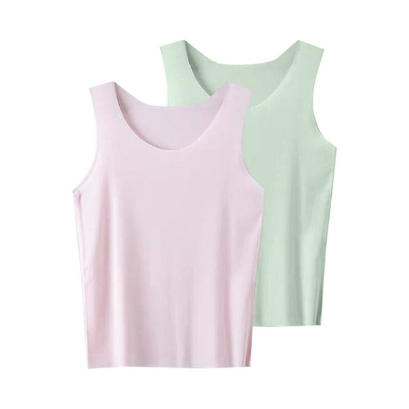 HADST Kids' Solid Color Seamless Tank Tops, Sleeveless Crew Neck Casual Tees, Soft Summer T Shirts for Boys & Girls
