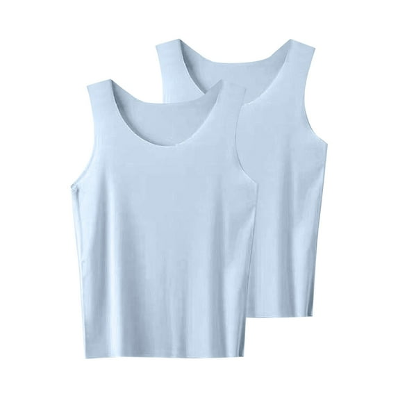 HADST Kids' Solid Color Seamless Tank Tops, Sleeveless Crew Neck Casual Tees, Soft Summer T Shirts for Boys & Girls