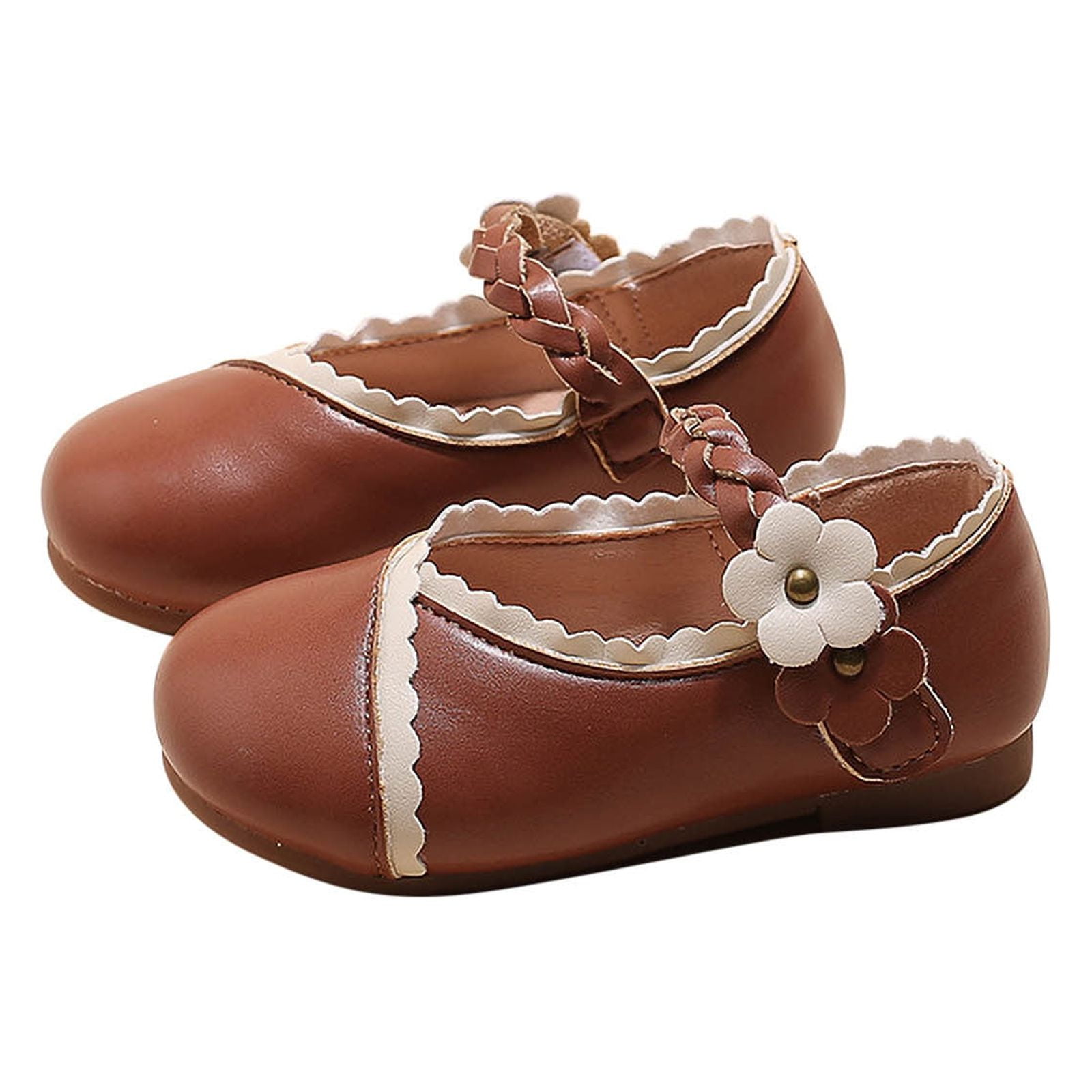 HADST Mary Jane Flats for Little Kids Flower Girl Low Heel Princess