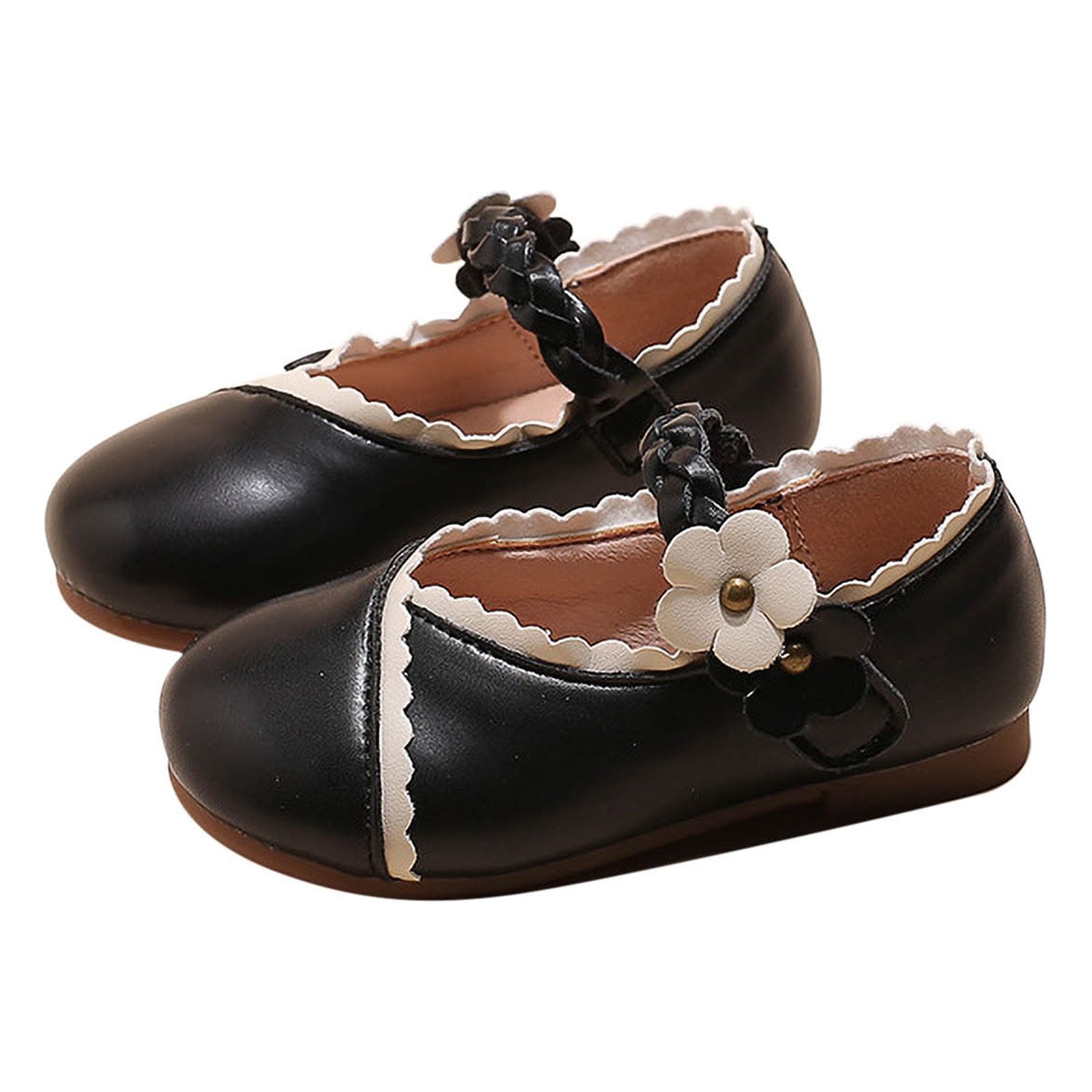 HADST Mary Jane Flats for Little Kids Flower Girl Low Heel Princess