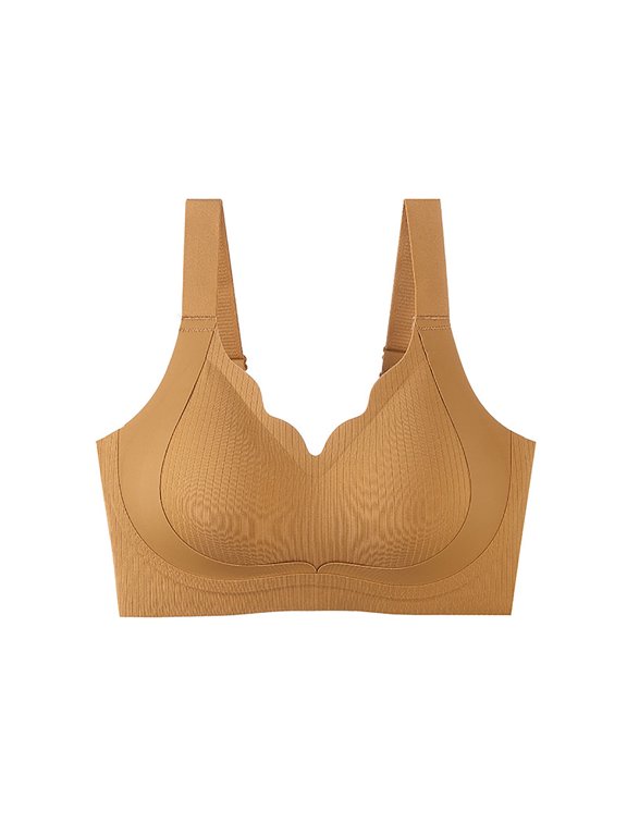 Plus Size Women's Buttery Soft Bra Summer Thin Push-Up Seamless Everyday Support Bra(S-4XL) Nylon,Spandex